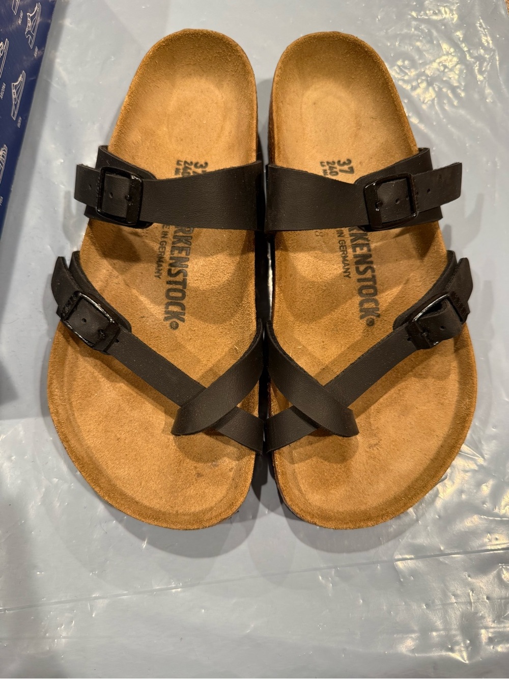 Birkenstock Mayari size 37 Black Double-Strap Toe-Loop Sandals